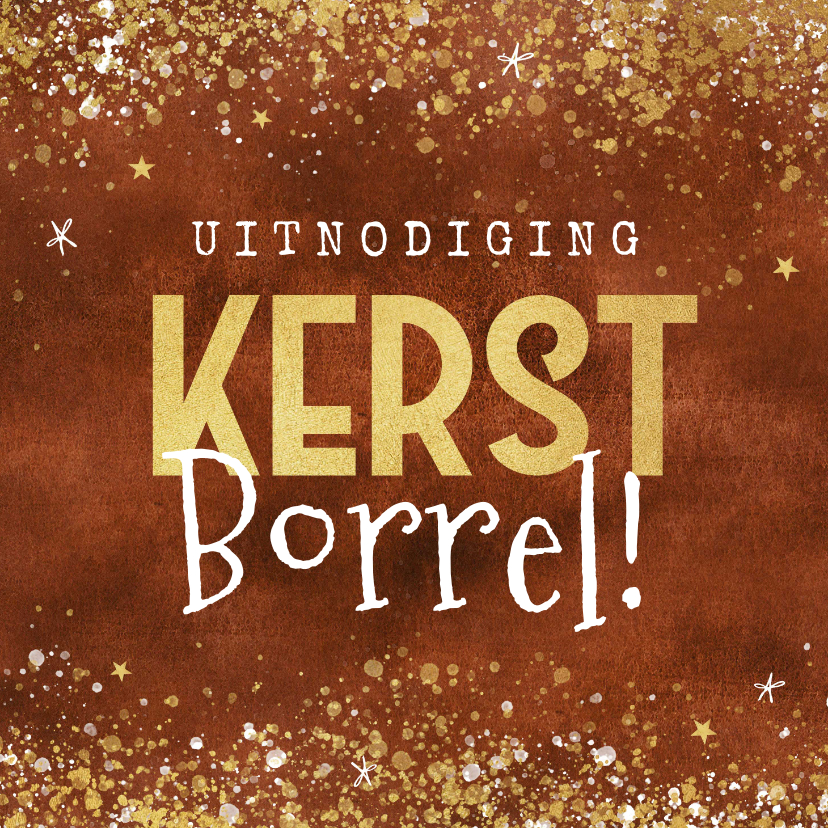 Uitnodigingskaart kerstborrrel goud rood zakelijk champagne - Zakelijke kerstkaarten Zakelijke kerstkaarten - Uitnodigingskaart kerstborrrel goud rood zakelijk champagne