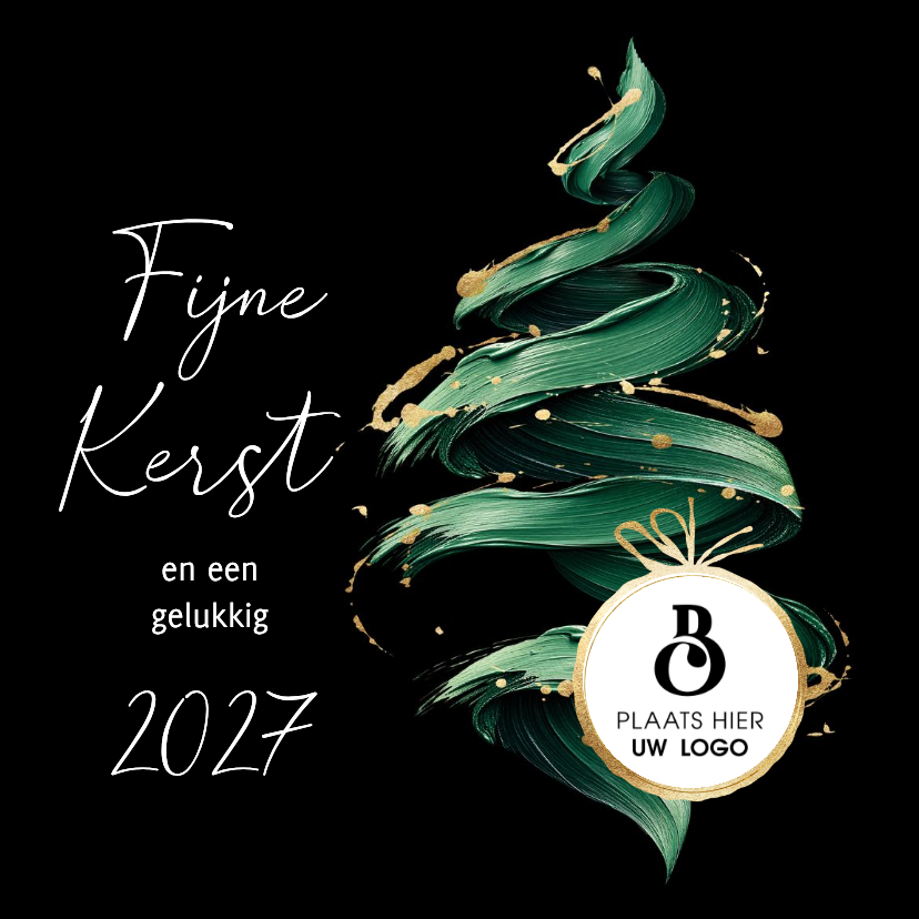 Zakelijk kerstkaart verf kerstboom met logo - Zakelijke kerstkaarten Zakelijke kerstkaarten - Zakelijk kerstkaart verf kerstboom met logo