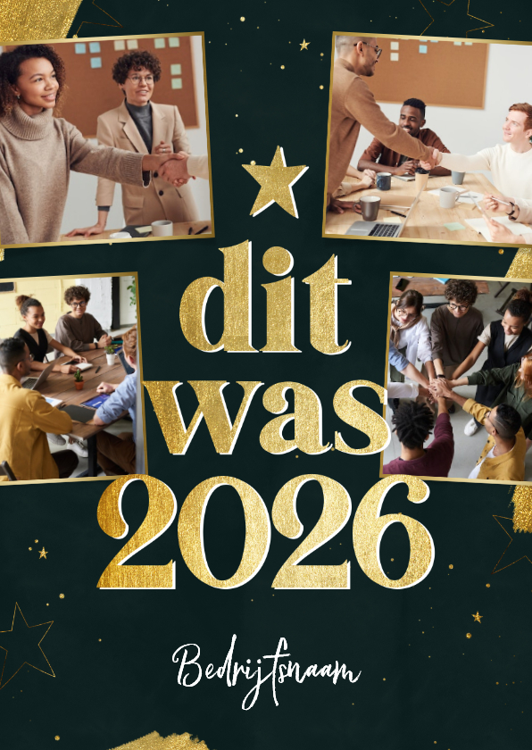 Zakelijk kerstkaartje fotocollage terugblik dit was 2026 - Zakelijke kerstkaarten Zakelijke kerstkaarten - Zakelijk kerstkaartje fotocollage terugblik dit was 2026