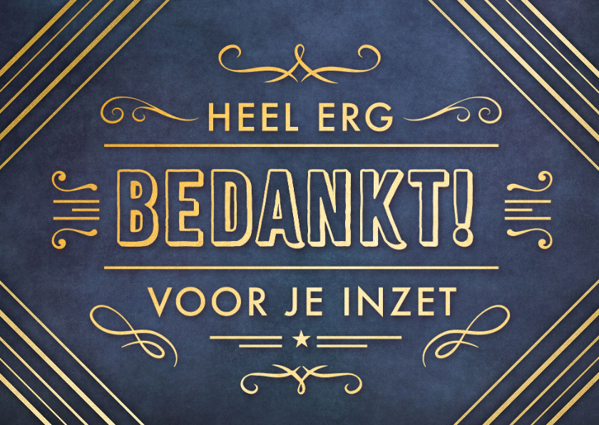 Zakelijke bedankt kaart medewerkers art deco stijl - Zakelijke kerstkaarten Zakelijke kerstkaarten - Zakelijke bedankt kaart medewerkers art deco stijl
