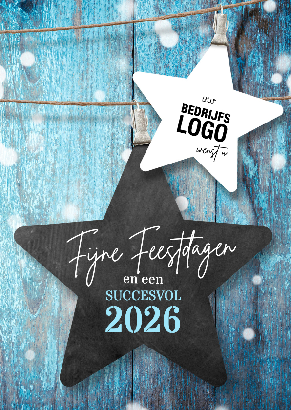 Zakelijke kerstkaarten - Zakelijke blauwe kerstkaarten 2027