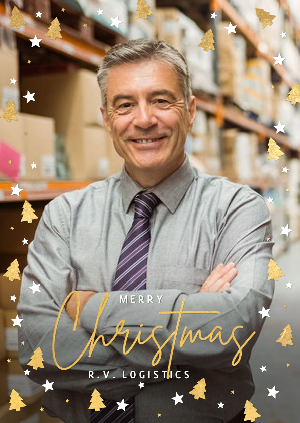 Zakelijke en internationale kerstkaart met kerstbomen kader - Zakelijke kerstkaarten Zakelijke kerstkaarten - Zakelijke en internationale kerstkaart met kerstbomen kader