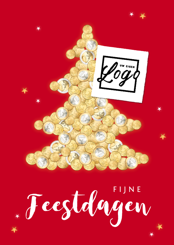 Zakelijke financiële kerstkaart geld kerstboom sterren - Zakelijke kerstkaarten Zakelijke kerstkaarten - Zakelijke financiële kerstkaart geld kerstboom sterren