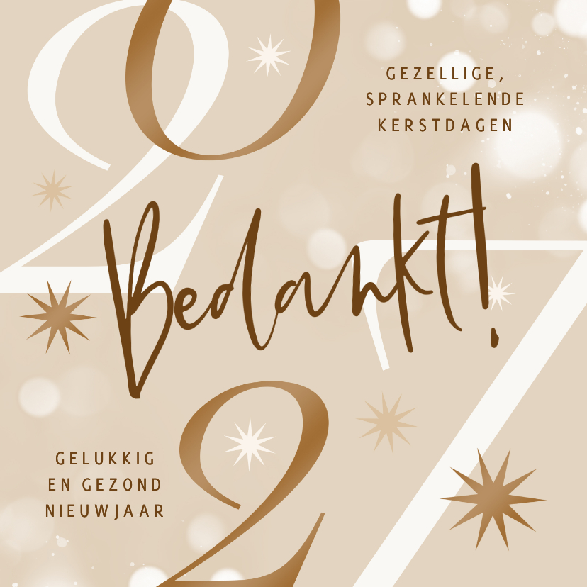Zakelijke kerst en nieuwjaarskaart 2027 bedankt sterren - Zakelijke kerstkaarten Zakelijke kerstkaarten - Zakelijke kerst en nieuwjaarskaart 2027 bedankt sterren
