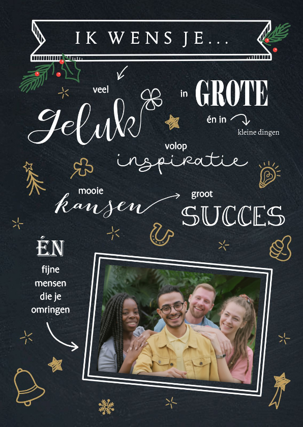 Zakelijke kerstkaarten - Zakelijke kerst schoolbord tekeningen