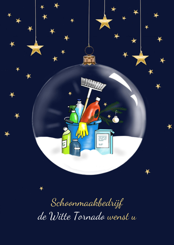 Zakelijke kerst schoonmaak kerstbal - Zakelijke kerstkaarten Zakelijke kerstkaarten - Zakelijke kerst schoonmaak kerstbal