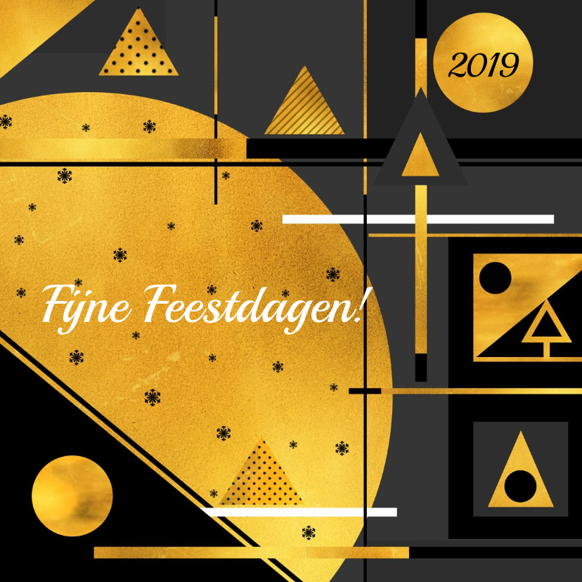 Zakelijke kerstkaart 2019 goud geometrie - Zakelijke kerstkaarten Zakelijke kerstkaarten - Zakelijke kerstkaart 2019 goud geometrie