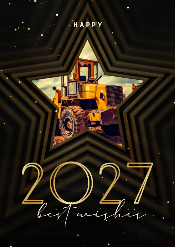 Zakelijke kerstkaart 2027 met foto en ster op achtergrond - Zakelijke kerstkaarten Zakelijke kerstkaarten - Zakelijke kerstkaart 2027 met foto en ster op achtergrond