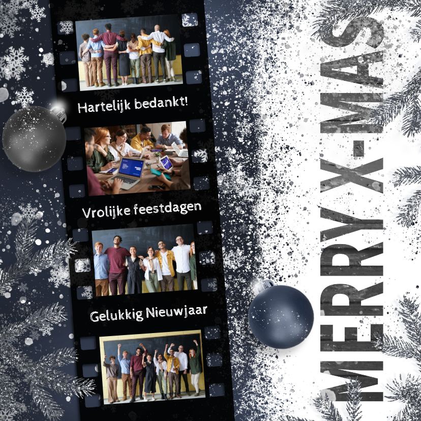 Zakelijke kerstkaart 35mm foto collage winter - Zakelijke kerstkaarten Zakelijke kerstkaarten - Zakelijke kerstkaart 35mm foto collage winter