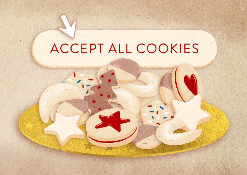 Zakelijke kerstkaart 'Accept all cookies' - Zakelijke kerstkaarten Zakelijke kerstkaarten - Zakelijke kerstkaart 'Accept all cookies'