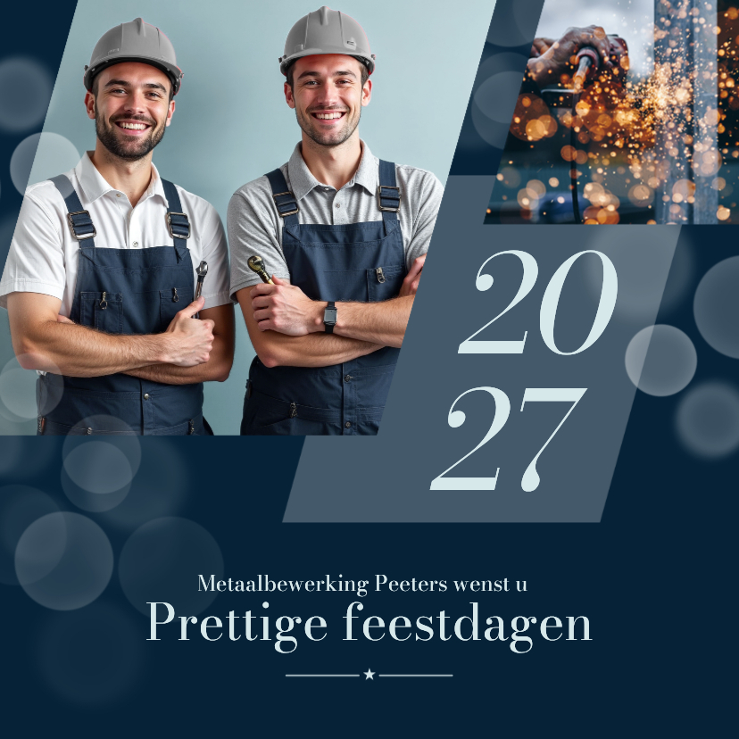 Zakelijke kerstkaarten - Zakelijke kerstkaart algemeen metaalbewerking bokeh foto