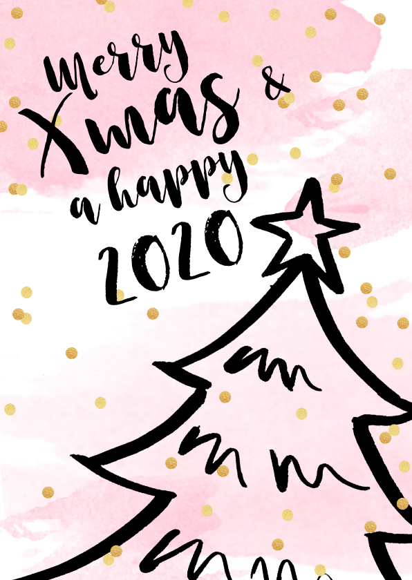 Zakelijke kerstkaart aquarel confetti kerstboom - Zakelijke kerstkaarten Zakelijke kerstkaarten - Zakelijke kerstkaart aquarel confetti kerstboom
