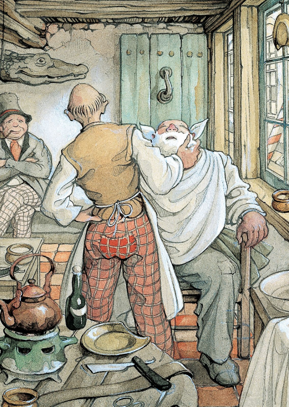 Zakelijke kerstkaarten - Zakelijke kerstkaart barbier Anton Pieck