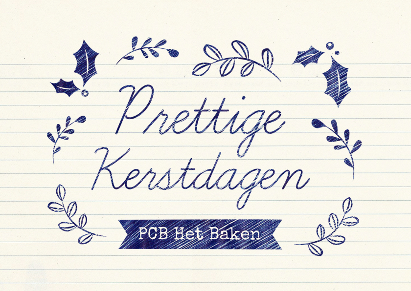 Zakelijke kerstkaart basis onderwijs schrift - Zakelijke kerstkaarten Zakelijke kerstkaarten - Zakelijke kerstkaart basis onderwijs schrift