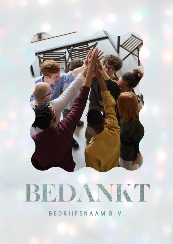 Zakelijke kerstkaart bedankt met bokeh effect - Zakelijke kerstkaarten Zakelijke kerstkaarten - Zakelijke kerstkaart bedankt met bokeh effect