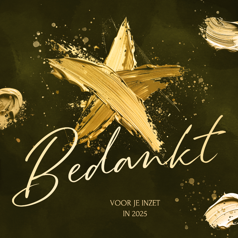 Zakelijke kerstkaart bedankt met geschilderde ster - Zakelijke kerstkaarten Zakelijke kerstkaarten - Zakelijke kerstkaart bedankt met geschilderde ster