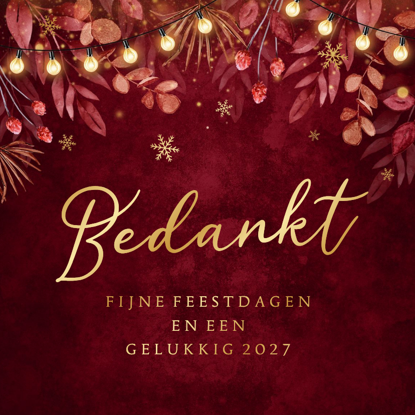 Zakelijke kerstkaart bedankt nostalgisch rood goud sneeuw - Zakelijke kerstkaarten Zakelijke kerstkaarten - Zakelijke kerstkaart bedankt nostalgisch rood goud sneeuw