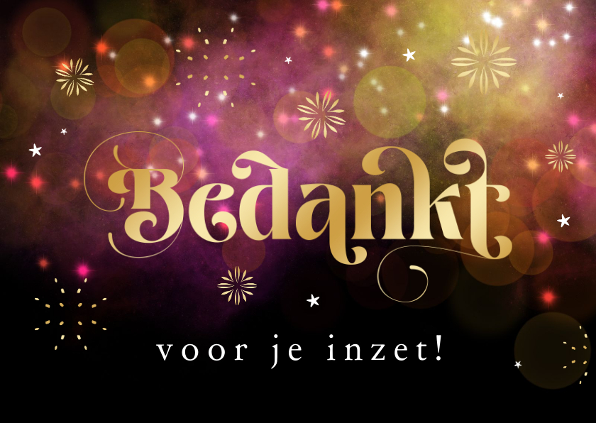 Zakelijke kerstkaart bedankt voor je inzet vuurwerk sterren - Zakelijke kerstkaarten Zakelijke kerstkaarten - Zakelijke kerstkaart bedankt voor je inzet vuurwerk sterren