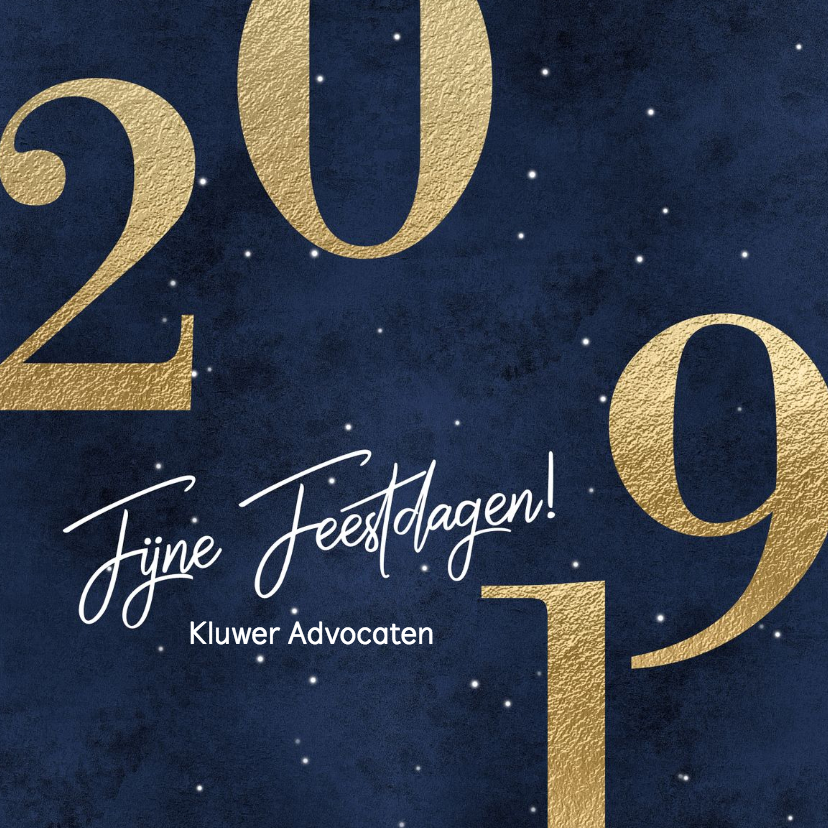 Zakelijke kerstkaart blauw goud 2019 - Zakelijke kerstkaarten Zakelijke kerstkaarten - Zakelijke kerstkaart blauw goud 2019