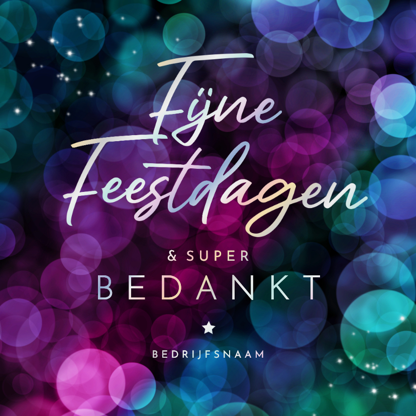 Zakelijke kerstkaarten - Zakelijke kerstkaart bokeh lichteffect sparkle bedankt