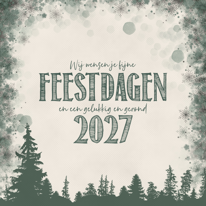Zakelijke kerstkaart bomenrij fijne feestdagen gezond 2027 - Zakelijke kerstkaarten Zakelijke kerstkaarten - Zakelijke kerstkaart bomenrij fijne feestdagen gezond 2027