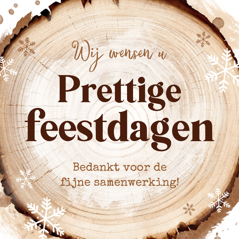 Zakelijke kerstkaart boomstam bouw bedankt natuurlijk - Zakelijke kerstkaarten Zakelijke kerstkaarten - Zakelijke kerstkaart boomstam bouw bedankt natuurlijk