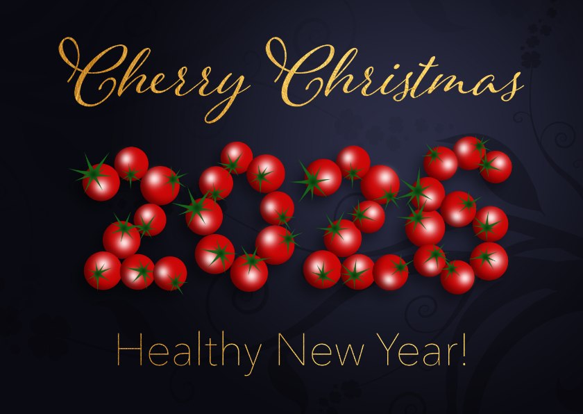 Zakelijke kerstkaarten - Zakelijke kerstkaart cherry Christmas