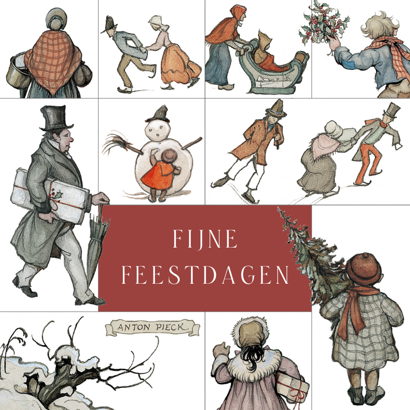 Zakelijke kerstkaart collage Anton Pieck - Zakelijke kerstkaarten Zakelijke kerstkaarten - Zakelijke kerstkaart collage Anton Pieck
