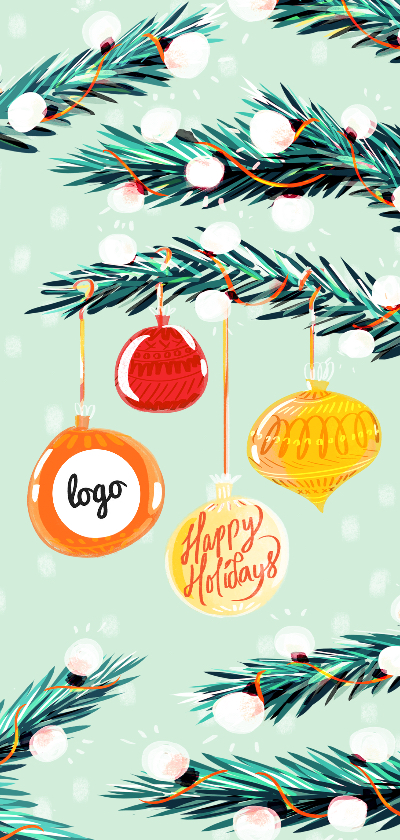 Zakelijke kerstkaart dennentakken - Zakelijke kerstkaarten Zakelijke kerstkaarten - Zakelijke kerstkaart dennentakken