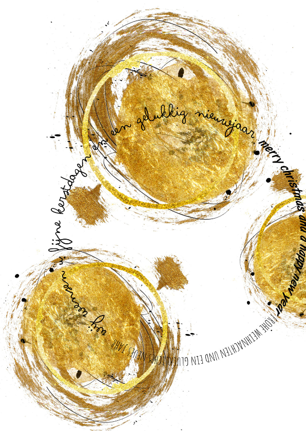 Zakelijke Kerstkaart Drie Gouden Kerstballen - Zakelijke kerstkaarten Zakelijke kerstkaarten - Zakelijke Kerstkaart Drie Gouden Kerstballen
