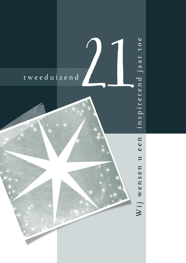 Zakelijke kerstkaart eenvoudig met sterren en 2020-2021 - Zakelijke kerstkaarten Zakelijke kerstkaarten - Zakelijke kerstkaart eenvoudig met sterren en 2020-2021