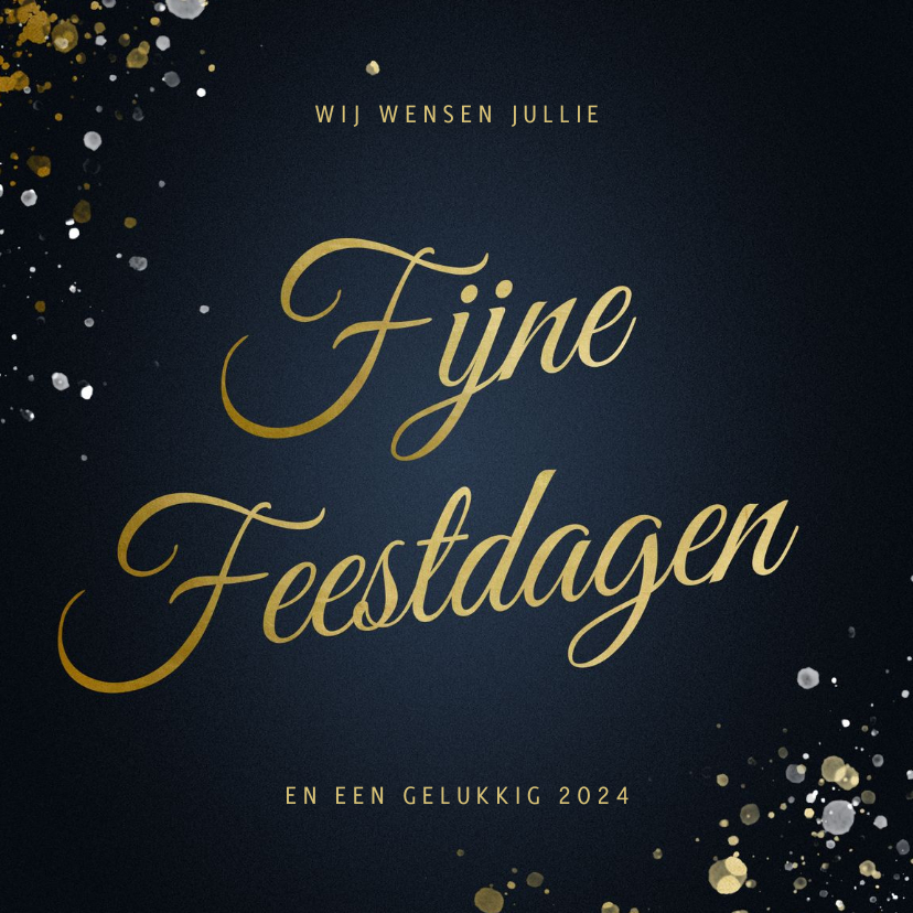 Zakelijke kerstkaart Fijne Feestdagen klassiek met sterren - Zakelijke kerstkaarten Zakelijke kerstkaarten - Zakelijke kerstkaart Fijne Feestdagen klassiek met sterren