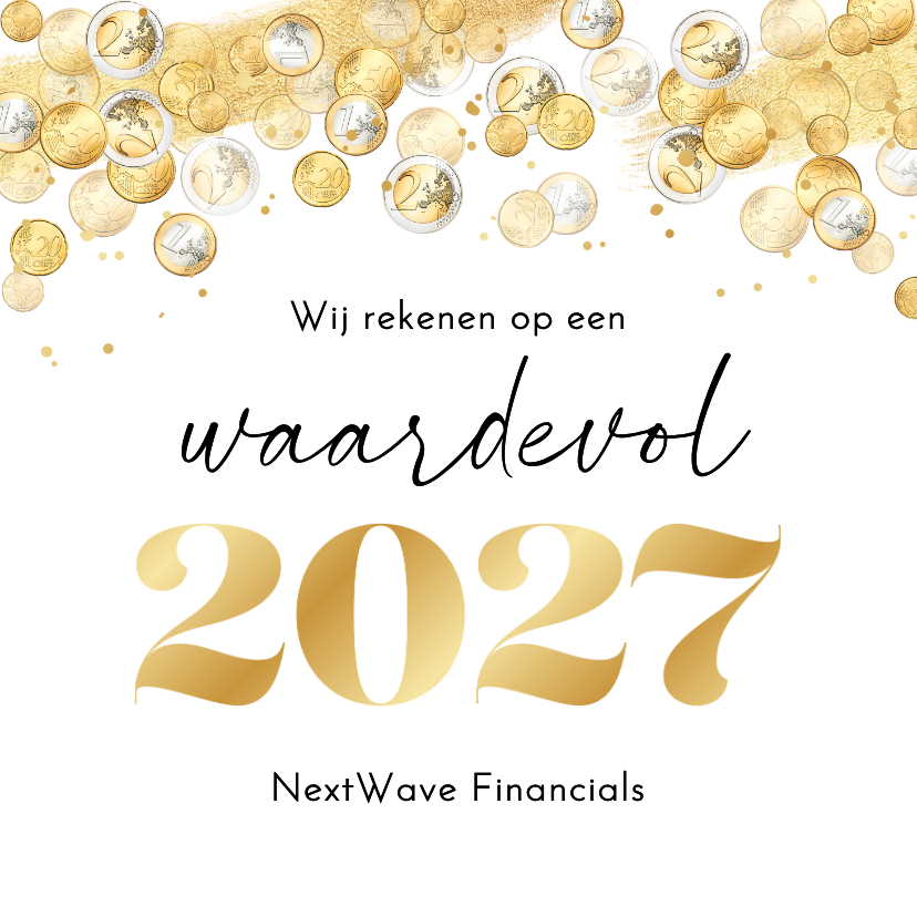 Zakelijke kerstkaart financieel geld goud bedankt 2027 - Zakelijke kerstkaarten Zakelijke kerstkaarten - Zakelijke kerstkaart financieel geld goud bedankt 2027