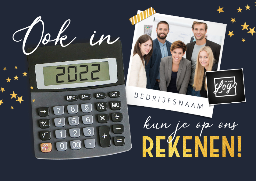 Zakelijke kerstkaart financieel rekenmachine foto bedrijf - Zakelijke kerstkaarten Zakelijke kerstkaarten - Zakelijke kerstkaart financieel rekenmachine foto bedrijf