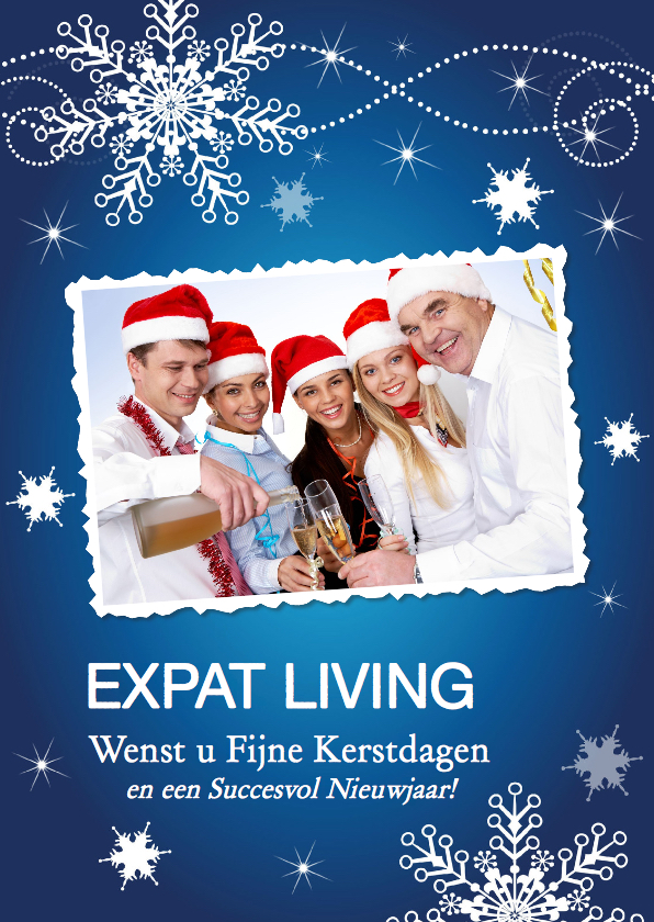 Zakelijke kerstkaart foto blauw design - LB - Zakelijke kerstkaarten Zakelijke kerstkaarten - Zakelijke kerstkaart foto blauw design - LB