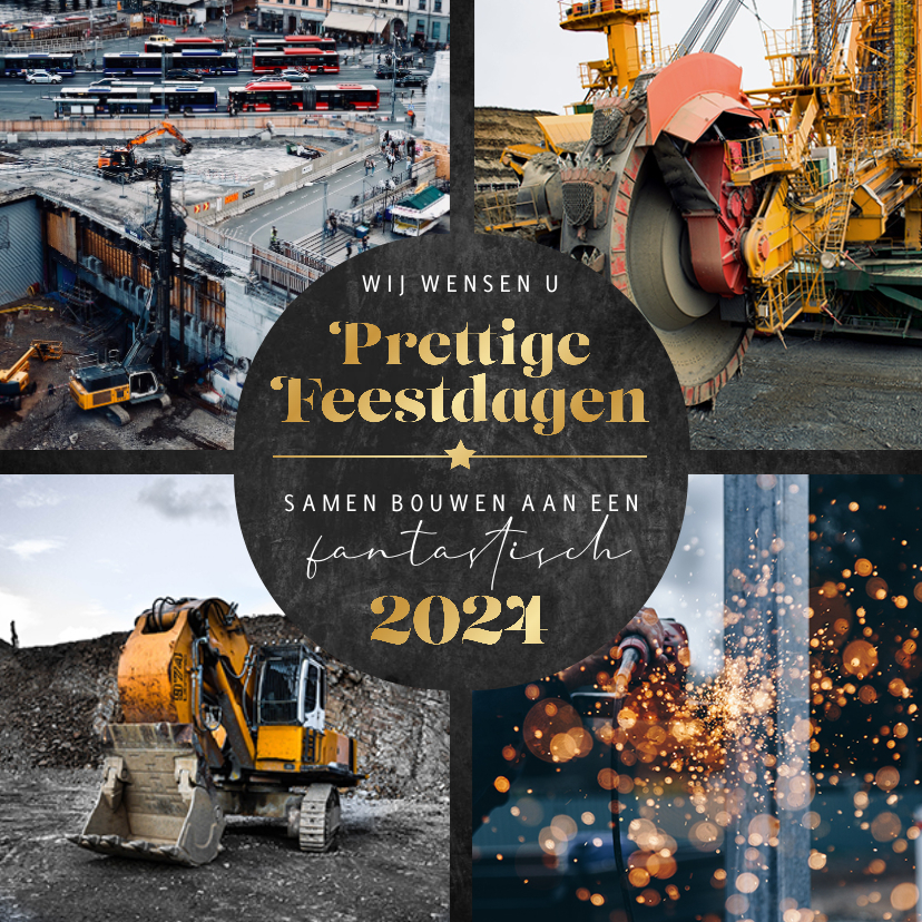 Zakelijke kerstkaart fotocollage fijne Kaartje2go