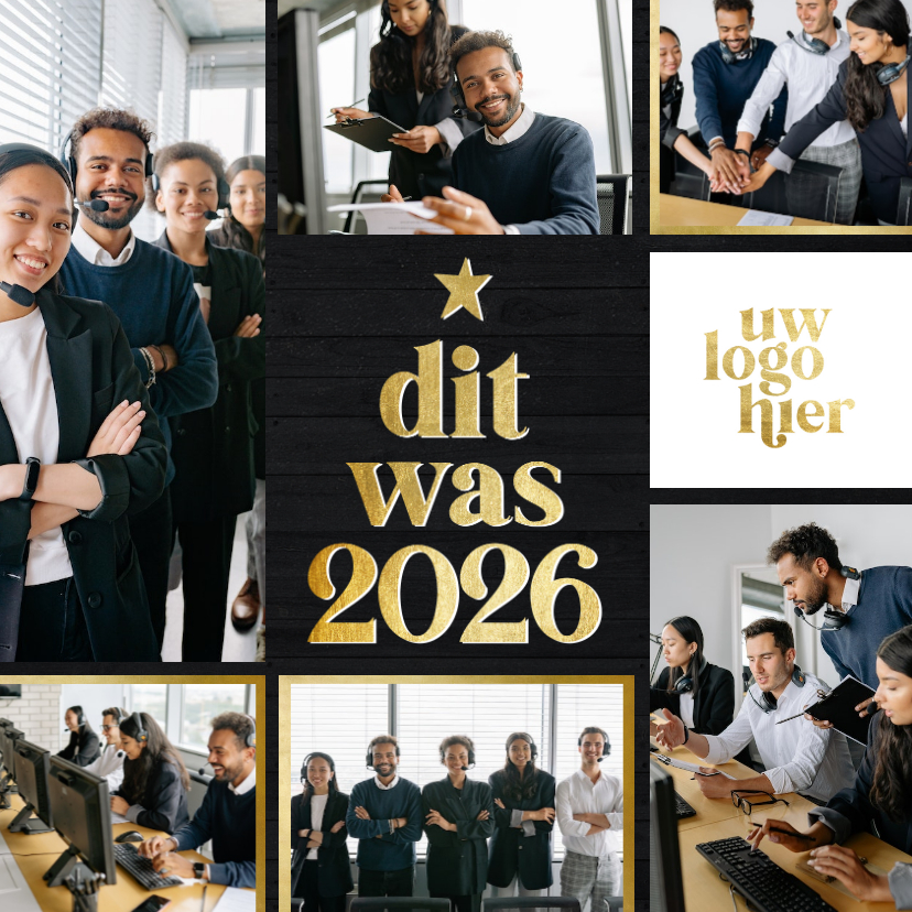 Zakelijke kerstkaart fotocollage terugblik dit was 2026 - Zakelijke kerstkaarten Zakelijke kerstkaarten - Zakelijke kerstkaart fotocollage terugblik dit was 2026