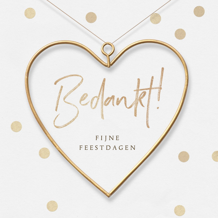 Zakelijke kerstkaart goud hart bedankt fijne feestdagen zorg - Zakelijke kerstkaarten Zakelijke kerstkaarten - Zakelijke kerstkaart goud hart bedankt fijne feestdagen zorg