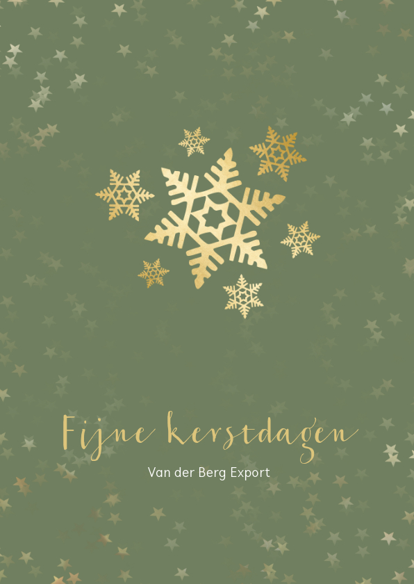 Zakelijke kerstkaart groen met sneeuwvlok - een gouden kerst - Zakelijke kerstkaarten Zakelijke kerstkaarten - Zakelijke kerstkaart groen met sneeuwvlok - een gouden kerst