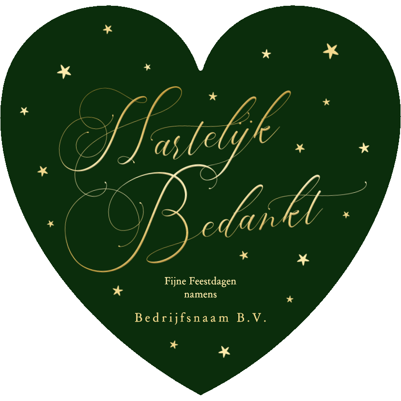 Zakelijke kerstkaarten - Zakelijke kerstkaart hartelijk bedankt in de vorm van hart