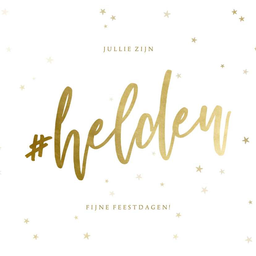 Zakelijke kerstkaarten - Zakelijke kerstkaart hashtag helden bedankt