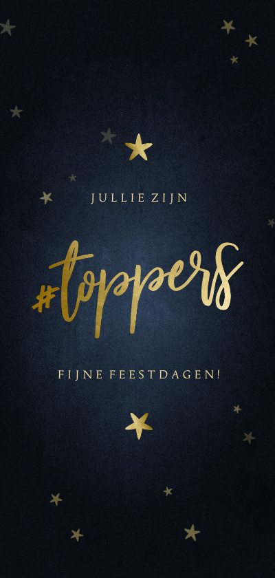 Zakelijke kerstkaarten - Zakelijke kerstkaart hashtag toppers bedankt