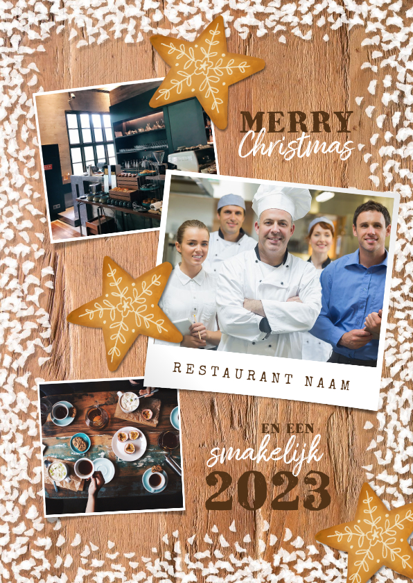 Zakelijke kerstkaart horeca industrieel koekjes sneeuw - Zakelijke kerstkaarten Zakelijke kerstkaarten - Zakelijke kerstkaart horeca industrieel koekjes sneeuw