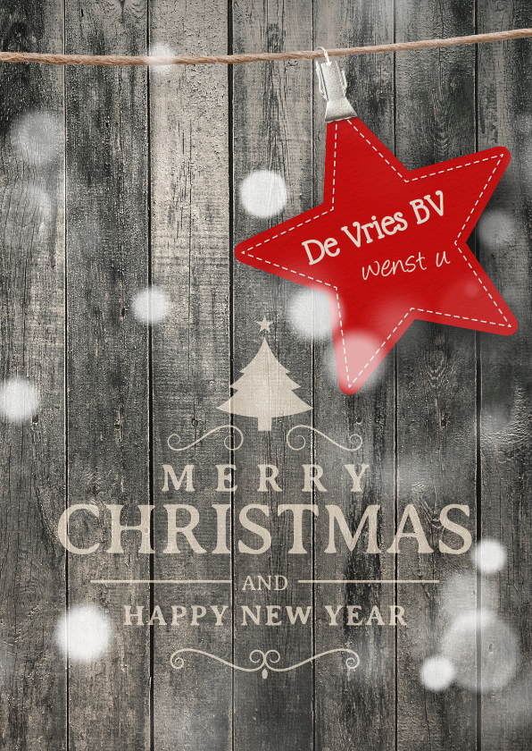 Zakelijke kerstkaart hout - Zakelijke kerstkaarten Zakelijke kerstkaarten - Zakelijke kerstkaart hout