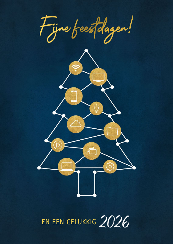 Zakelijke kerstkaart ICT branche kerstboom en iconen - Zakelijke kerstkaarten Zakelijke kerstkaarten - Zakelijke kerstkaart ICT branche kerstboom en iconen