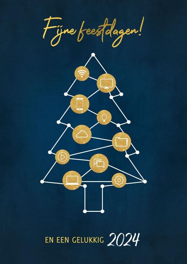 Zakelijke kerstkaart ICT branche kerstboom en iconen - Zakelijke kerstkaarten Zakelijke kerstkaarten - Zakelijke kerstkaart ICT branche kerstboom en iconen