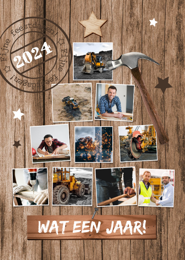 Zakelijke kerstkaart industrieel hout foto kerstboom - Zakelijke kerstkaarten Zakelijke kerstkaarten - Zakelijke kerstkaart industrieel hout foto kerstboom