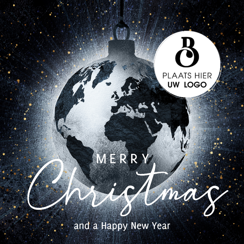 Zakelijke kerstkaart internationale wereldbol kerstbal - Zakelijke kerstkaarten Zakelijke kerstkaarten - Zakelijke kerstkaart internationale wereldbol kerstbal
