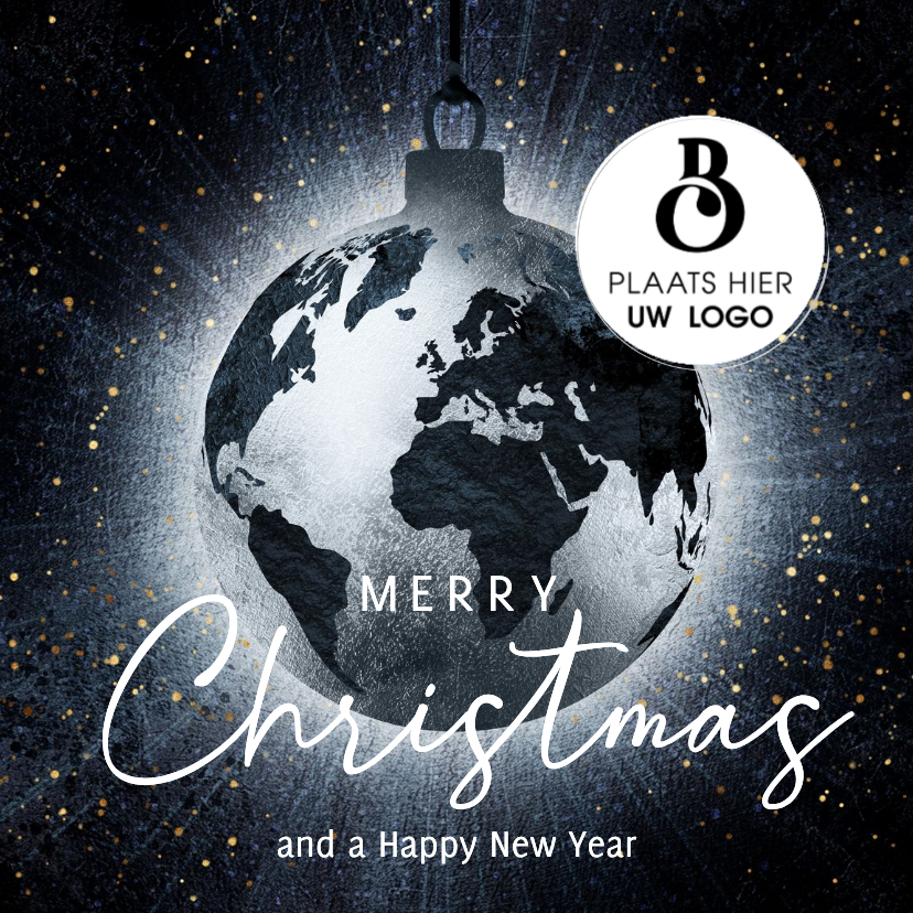 Zakelijke kerstkaart internationale wereldbol kerstbal - Zakelijke kerstkaarten Zakelijke kerstkaarten - Zakelijke kerstkaart internationale wereldbol kerstbal