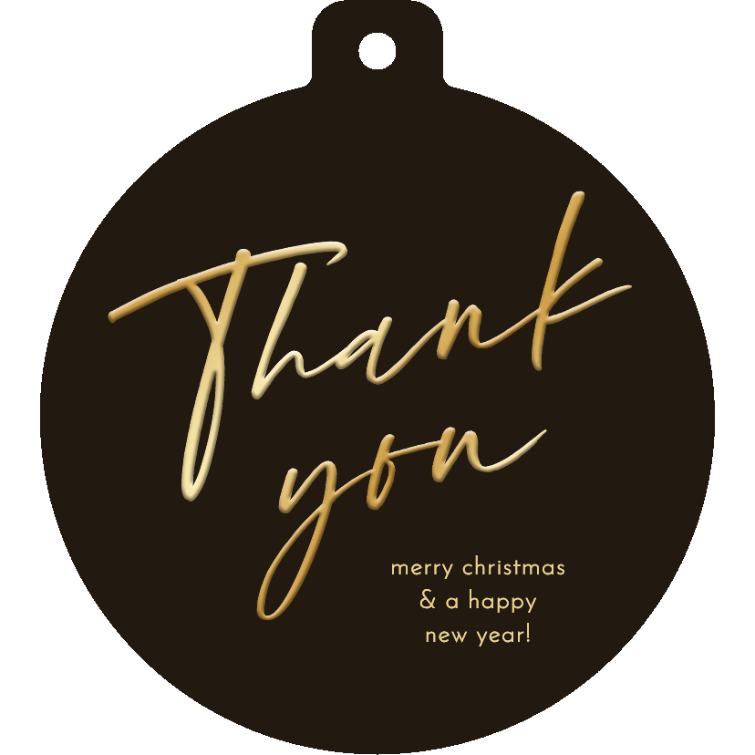 Zakelijke kerstkaart kerstbal stijlvol thank you bruin - Zakelijke kerstkaarten Zakelijke kerstkaarten - Zakelijke kerstkaart kerstbal stijlvol thank you bruin